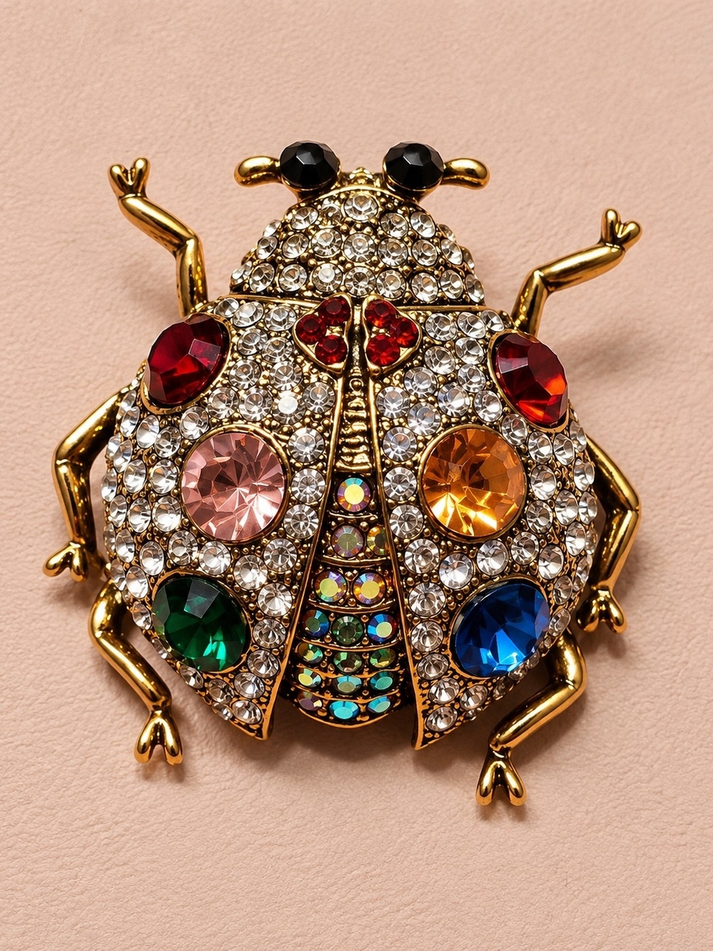 Gorgeous Multi-Color Ladybug Brooch Pin